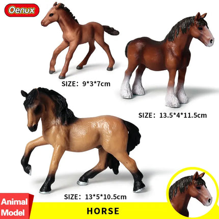 Farm House Model Action Figures Farmer Motorcycle Cow