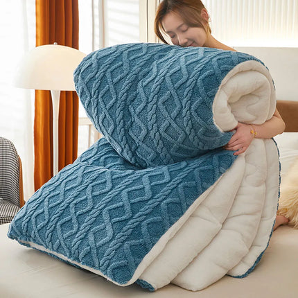 Super Thick Winter Warm Blanket for Bed Artificial Lamb Cashmere Weighted Blankets