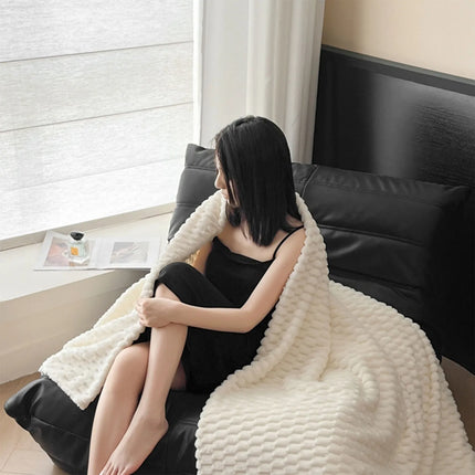 Super Soft Throw Blanket Ivory Premium Silky Flannel Fleece 3D Clouds