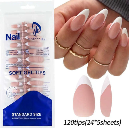 120pcs Pink Ombre Medium Coffin Press On Nails