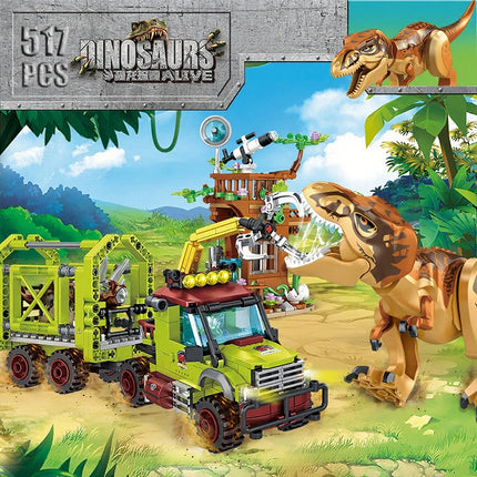 World Building Blocks Sets Dinosaur Exploration Triceratops Rescue operation Scene Models Bricks DIY Toy Kids Gift