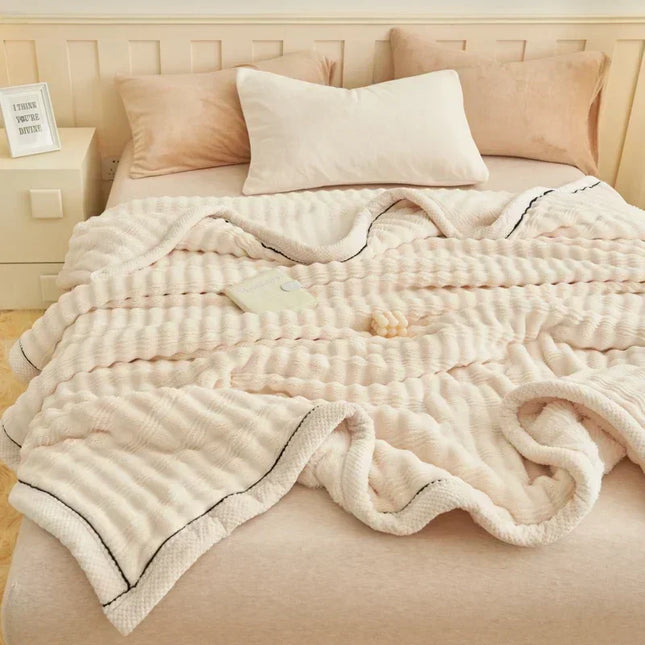 Imitation Rabbit Plush Autumn Winter Warm Blankets for Bed Soft Fluffy Comfortable Blankets Absorbent Breathable Warmth Blanket