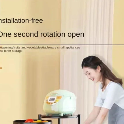 Rotating Vegetable Baskets Multi-Layer Kitchen Trolley Round Fruits Shelf Snacks Storage Rack Movable Bathroom Organizer Cart