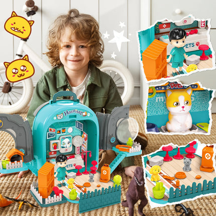 3-in-1 Pet Care Toy Set - Children’s Interactive Role-Play Toy