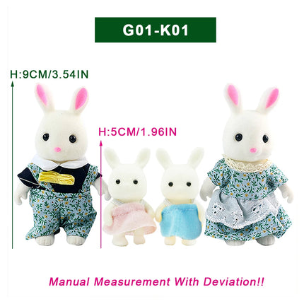 Doll Rabbit Sheep Cat Animal Minitature Furniture Set Pretend Play Simulation Doll House Toy Gift