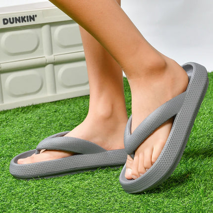 MAEDEF 2024 Flip Flops Men and Women Summer Anti-skid Outdoor Casual Light Beach Sandals Thick Platform House Bathroom Slippers