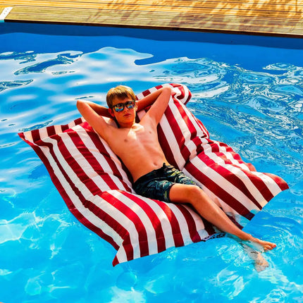 Outdoor Pool Lounger Sofa Double Adults Stripes Bean Bags Floats with Removed Cover