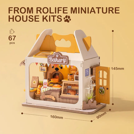 Robotime Food Box Shop Rolife Miniature Doll House DIY Miniature House Kit