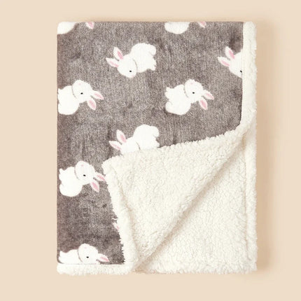 Winter Baby Blanket Baby Swaddle Wrap Flannel Lamb Fleece Warm Quilt for