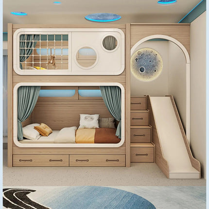 Children's upper and lower bunk double-layer high and low child-mother bed multi-functional combination