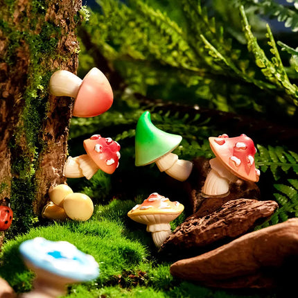 Figurines Miniatures Simulated Forest Mushroom Micro Landscape Ornaments