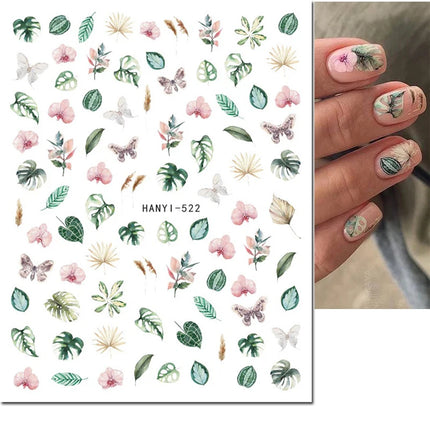 3d Nail Art Decals Elegant White RoyalBlue Roses Flowers