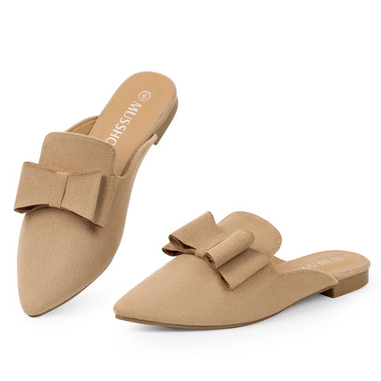 Samilor Women's Suede Leather Slip-On Mules Comfortable woman shoes slippers women mule half shoes for ladies 2025 spring trend