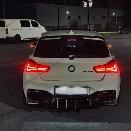 100%New Maxton Style Rear Diffuser For BMW 1 Series F20 LCI M140i 2016-2019 Black Car Rear Diffuser Bumper Rear Lip Spoiler kits