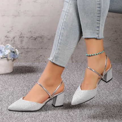 Low Heels Sandals Woman Summer Fashion High Heels Shallow Women Designer Sandals Luxury Shoes for Women Wedding Party Shoes