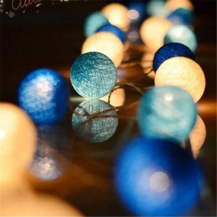 LED Cotton Balls String Lights Battery or USB Powered Fairy Garland Lighting Strings Christmas Holiday Wedding Party Decoration