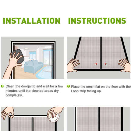 DTGJ Magnetic Door Screen,Black Side Door Magnetic Mosquito Net,Insect Proof Flight,Summer and Kitchen Indoor Invisible Net