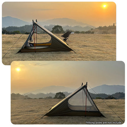 Outdoor camping mosquito-proof single hiking tent lightweight inner tent breathable pole-free tent backpacking tent 1 person