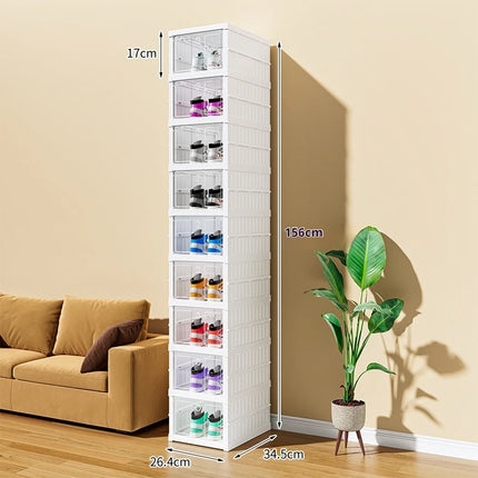 Stackable Shoes Cabinet Stackable Transparent Dustproof Shoe Cabinet Multi-functional Large Capacity Storage Organization Box
