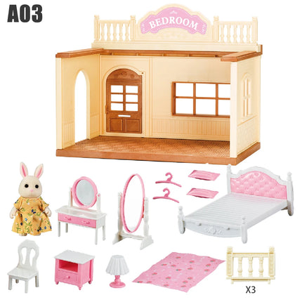 Dollhouse Furniture Family House Villa Simulate Forest Rabbit Animal Scene Toy Display Furniture Toy Gift