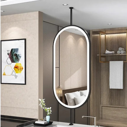 Ceiling Oval Hanging Mirror Modern Simple Home Decoration Bathroom Vanity Mirror LED Lighting Hd Cosmetic Mirror Size60x90cm