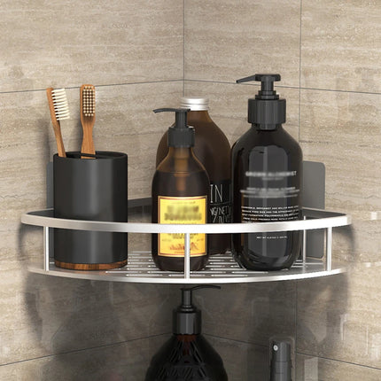 Bathroom Storage Rack No Drill Shelves Wall Mount Corner Shelf Shower Holder For WC Shampoo