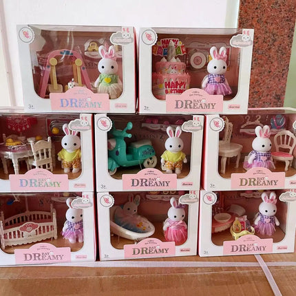 Little Rabbit Dresser Lovely Scene Play Toys Simulation Modelling Children