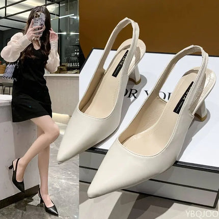 2025 Summer new pointed high heels Women's sandals Casual Shallow mouth shoe Fashion