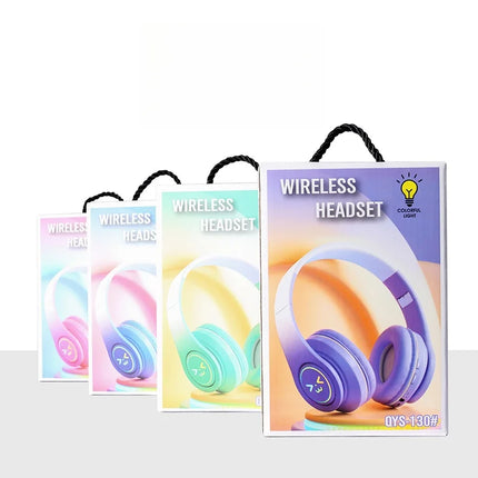 Original Wireless Bluetooth Headphones for Computer RGB Glowing Smiley Face Noise Reduction Gaming