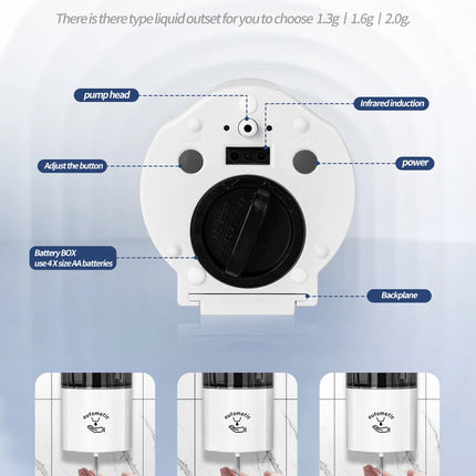 Sensor Hand Soap Dispenser Wall Automatic Hand Washer Touchless Liquid