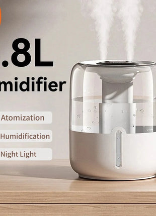 Xiaomi MIJIA 6.8L Large Capacity Humidifier USB Dual Mist For Home Dormitory Office Bedroom Desktop Night Light