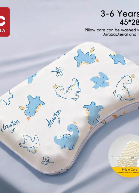 AIBEDILA Baby Silicone Pillow To Help Sleep And Protect The Neck High Elastic Soft Porosity 0-6 Years Washable Pillows Bedding