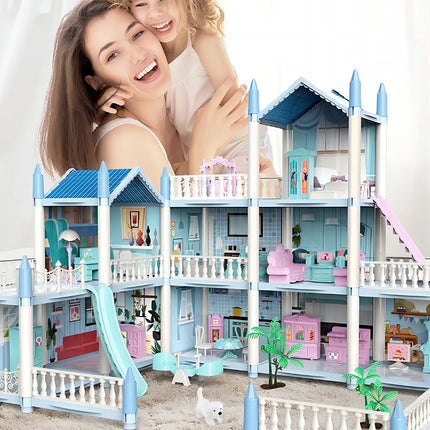 Children's Dream Princess Castle Villa Assembly Doll House Set Toy Girl Family Toy