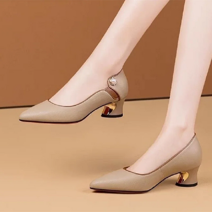 women cute sweet high quality green slip on heel pumps for party ladies