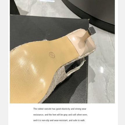 Sea Salt Blue Pointed High Heel Sandals for Women Back Hollow Half Headed Single Shoes Fashion Versatile Casual Shoes