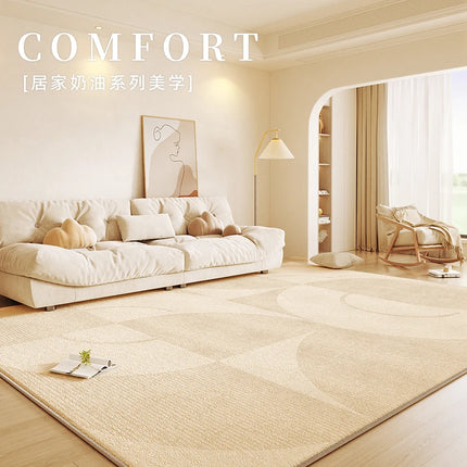 Cream Style Bedroom Decor Carpet Light Luxury Carpets for Living Room Fluffy Soft Art Design Lounge Rug Home