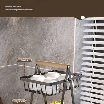 Double Layer Multifunctional Storage Basket, Desktop Shelf, Snack And Fruit Storage Table, With Two Layers Of Storage On Top