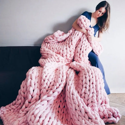 Thick Wool Hand Knitted Blankets Blanket Knitted Blanket Nordic Sofa Cover Blanket Thick Thread Blanket