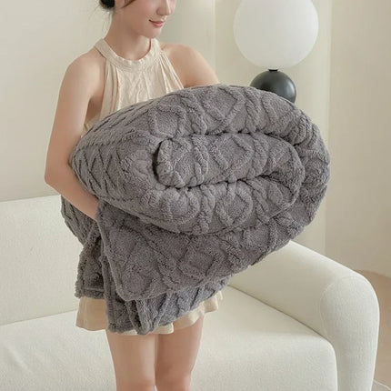 1pc Super Soft Coral Velvet Blankets for Winter Thick Soft Bedspread Warm Plaids