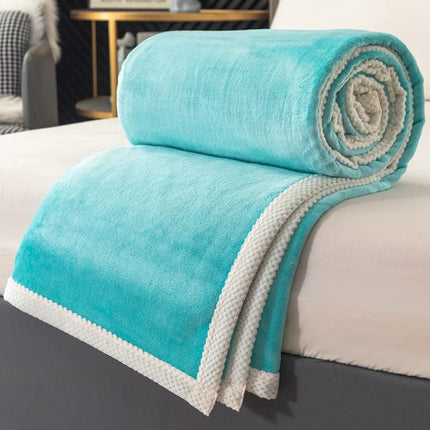 Double-Sided Thick Milk Velvet Blanket Soft Naked Sleep Flannel Quilt for All Seasons