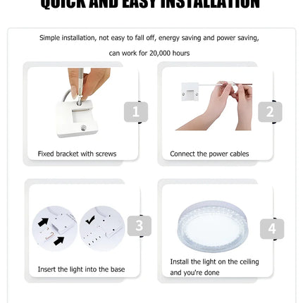 Hot Selling Ultra Thin Crystal Ceiling Lamp Round Ceiling Home Lamp Cool White Suitable for Balcony Kitchen Bedroom Light