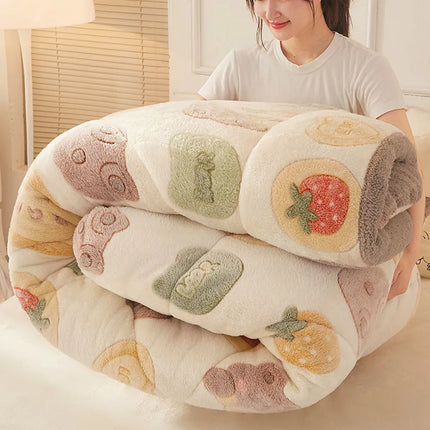 Winter Bedding Thick Quilt Blanket Thickened Warm Flannel Fleece