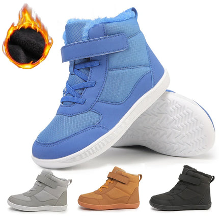 Winter Little/Big Kid Wide High Top Barefoot Shoes  for Boys/Girls