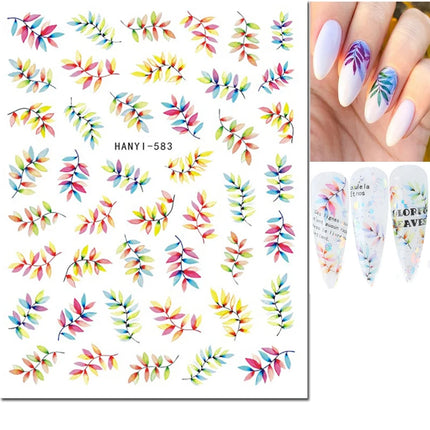 3d Nail Art Decals Elegant White RoyalBlue Roses Flowers