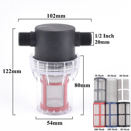 1/2" 3/4" 1" Garden Watering Irrigation Filter Aquarium Water Pump Inlet Water 30-200 Mesh
