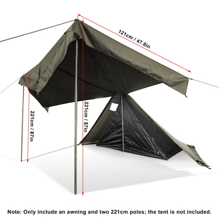 Tomshoo Flame-retardant Pyramid Hot Tent Outdoor Camping Waterproof Teepee Tent 1Person Tipi Tent Winter Stove Tent w Snow Skirt