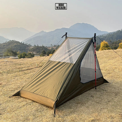 Outdoor camping mosquito-proof single hiking tent lightweight inner tent breathable pole-free tent backpacking tent 1 person