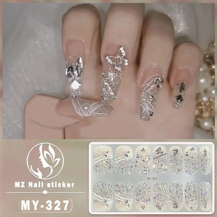 Panda Style Baking Free Gel 5D Nail Sticker Full Nail Self Adhesive Sticker