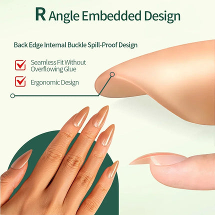 Nailpop 3-IN-1 Nude Natural Soft Nail Tips Set 140PCS Skin Tones Press on Nails