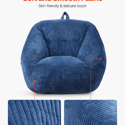 Bean Bag Chair with Soft Armrests and Storage Pocket 25D Memory